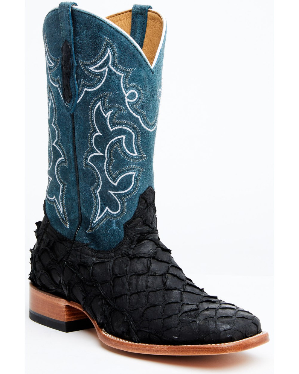 Cody James - Men's Pirarucu Soul Western Exotic Boot - Broad Square Toe | Blue Cody James - Men's Pirarucu Soul Western Exotic Boot - Broad Square Toe | Blue