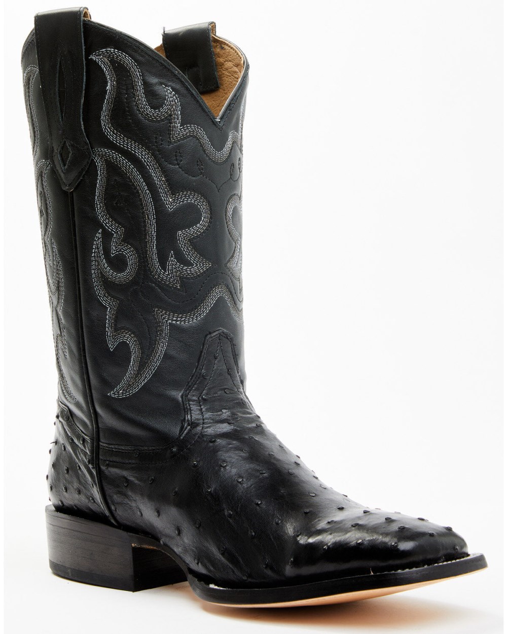 Cody James - Men's Exotic Full Quill Ostrich Western Boots - Broad Square Toe | Black Cody James - Men's Exotic Full Quill Ostrich Western Boots - Broad Square Toe | Black