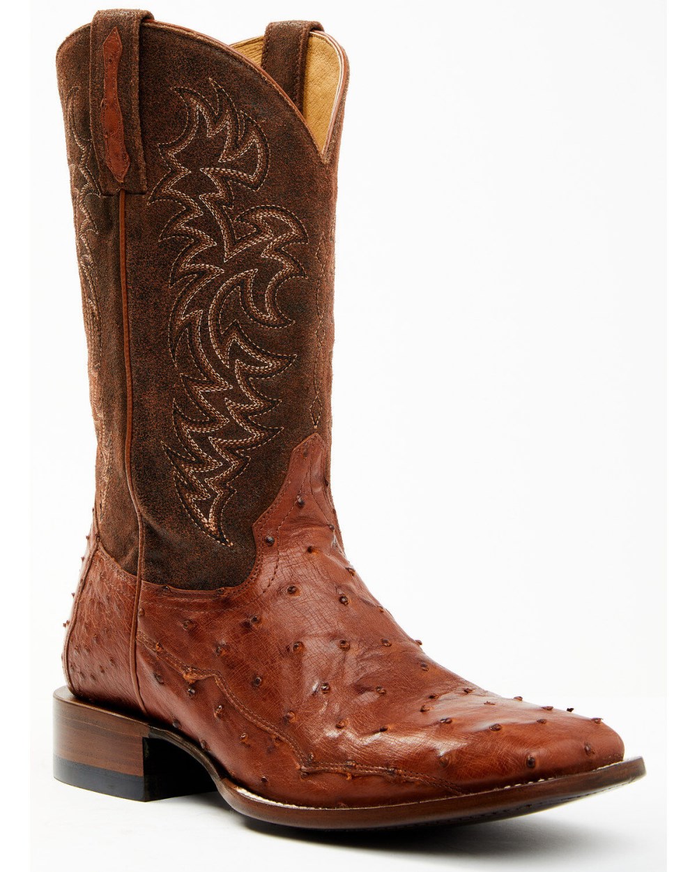 Cody James - Men's Brandy Genuine Ostrich Exotic Western Boots - Broad Square Toe | Red Cody James - Men's Brandy Genuine Ostrich Exotic Western Boots - Broad Square Toe | Red