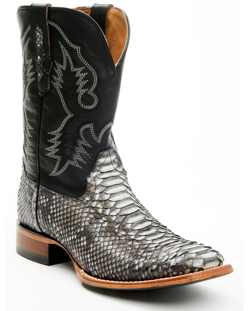 Cody James - Men's Exotic Python Nevado Western Boots - Broad Square Toe | Black Cody James - Men's Exotic Python Nevado Western Boots - Broad Square Toe | Black